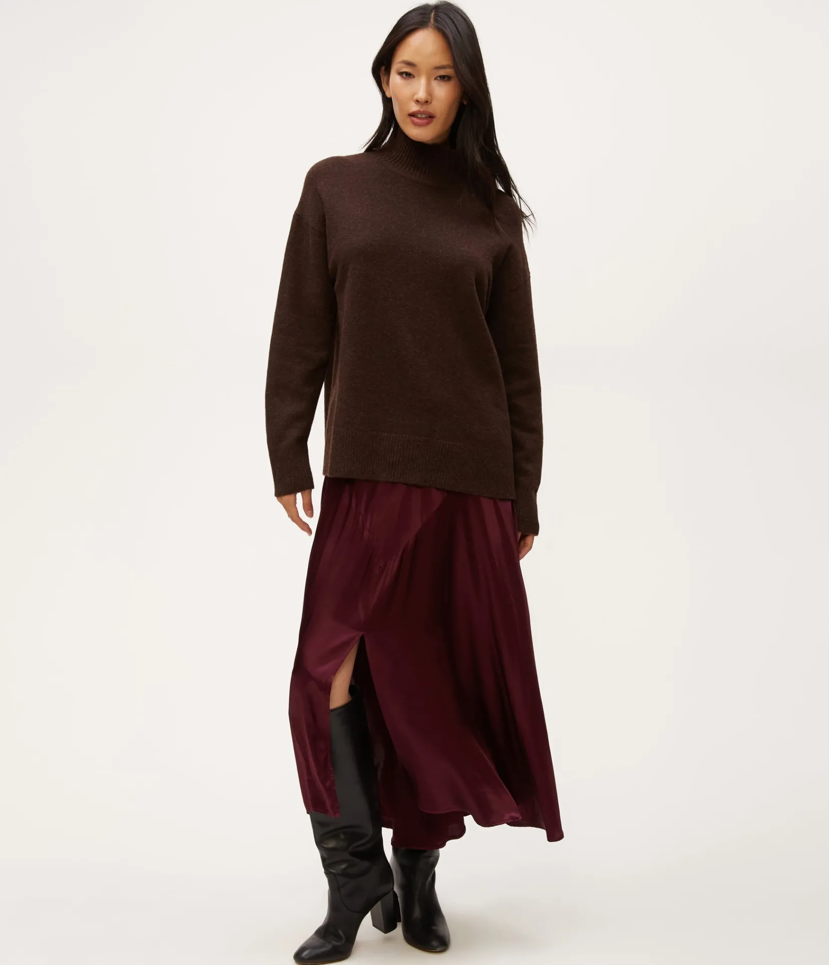 desi_asymmetrical_satin_skirt_0.webp Michael Stars Desi Asymmetrical Satin Skirt- Pants, Shorts & Skirts