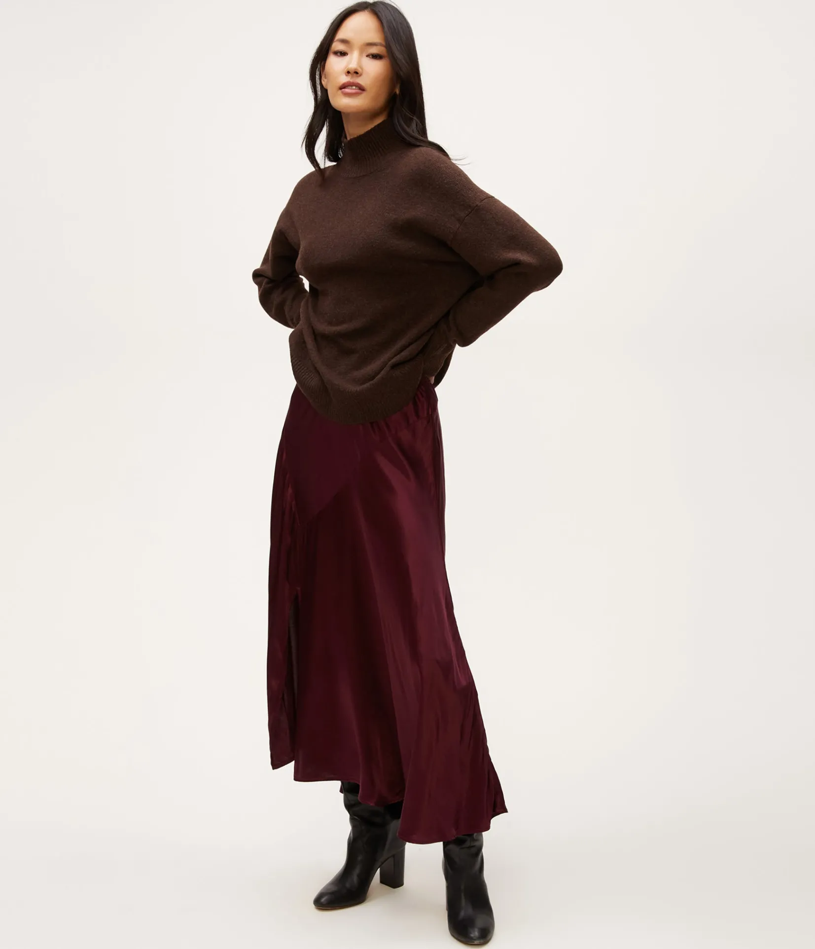 desi_asymmetrical_satin_skirt_1.webp Michael Stars Desi Asymmetrical Satin Skirt- Pants, Shorts & Skirts