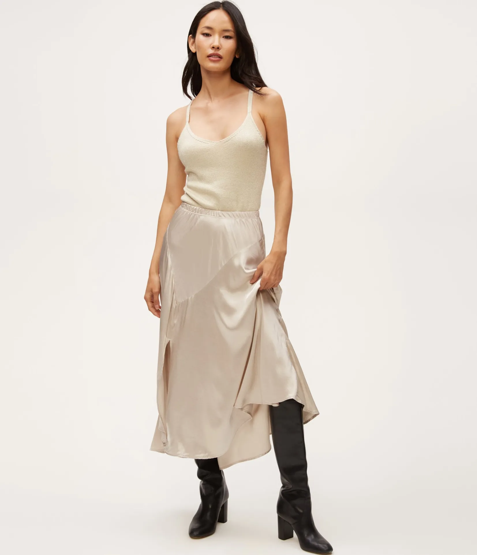 desi_asymmetrical_satin_skirt_7.webp Michael Stars Desi Asymmetrical Satin Skirt- Pants, Shorts & Skirts