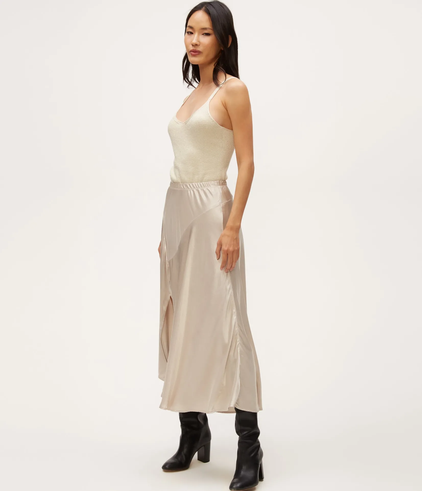 desi_asymmetrical_satin_skirt_8.webp Michael Stars Desi Asymmetrical Satin Skirt- Pants, Shorts & Skirts