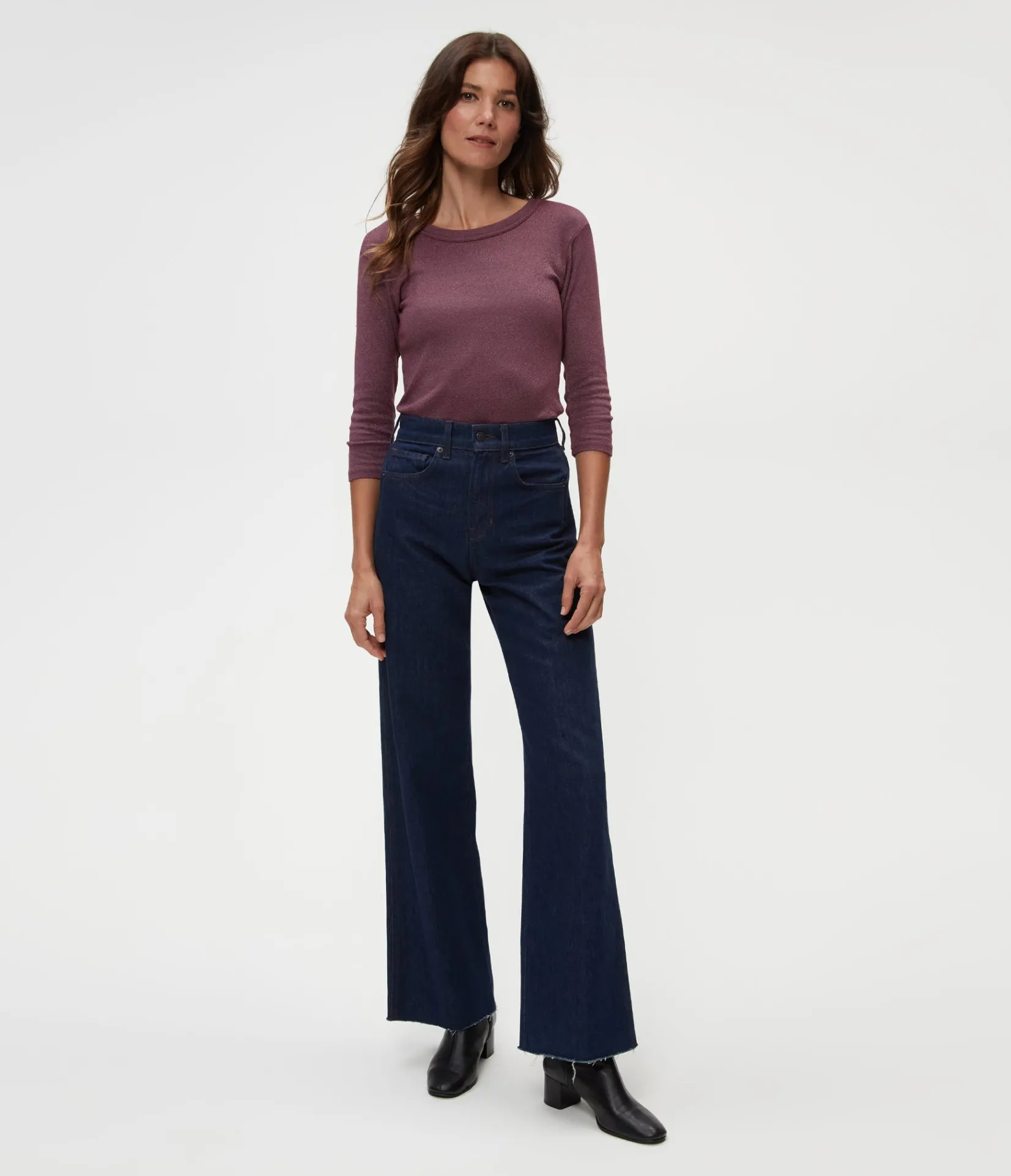 dora_shine__sleeve_tee_13.webp Michael Stars Dora Shine 3/4 Sleeve Tee- T-Shirts | Shine T-Shirts