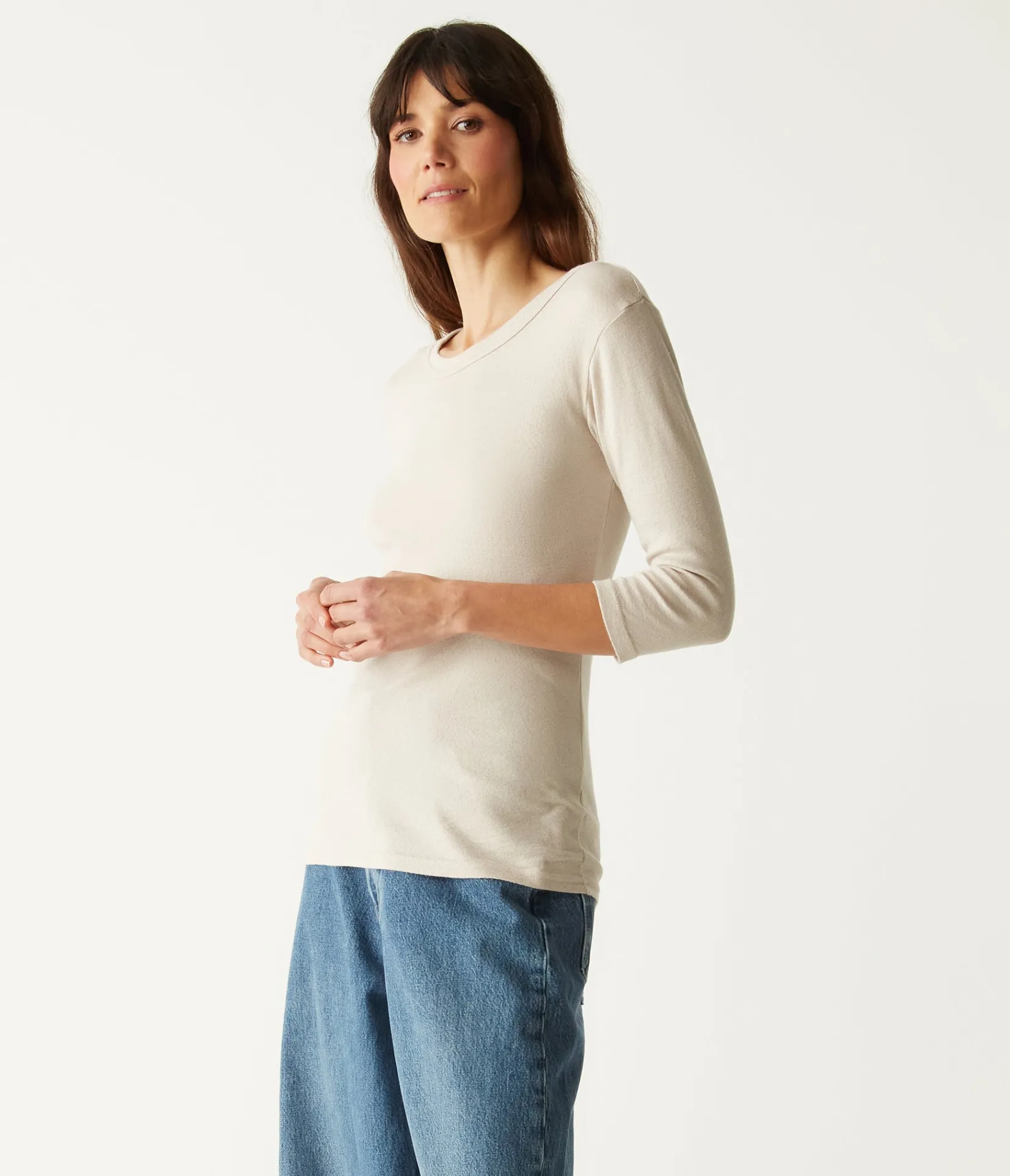 dora_shine__sleeve_tee_29.webp Michael Stars Dora Shine 3/4 Sleeve Tee- T-Shirts | Shine T-Shirts