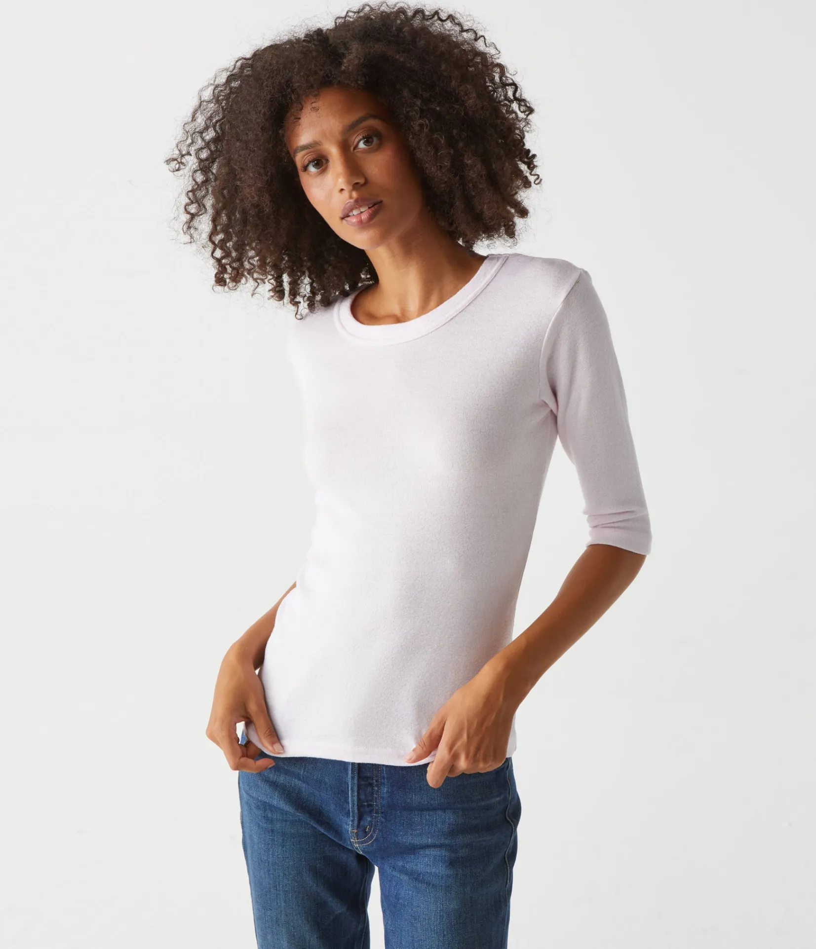 dora_shine__sleeve_tee_35.webp Michael Stars Dora Shine 3/4 Sleeve Tee- T-Shirts | Shine T-Shirts