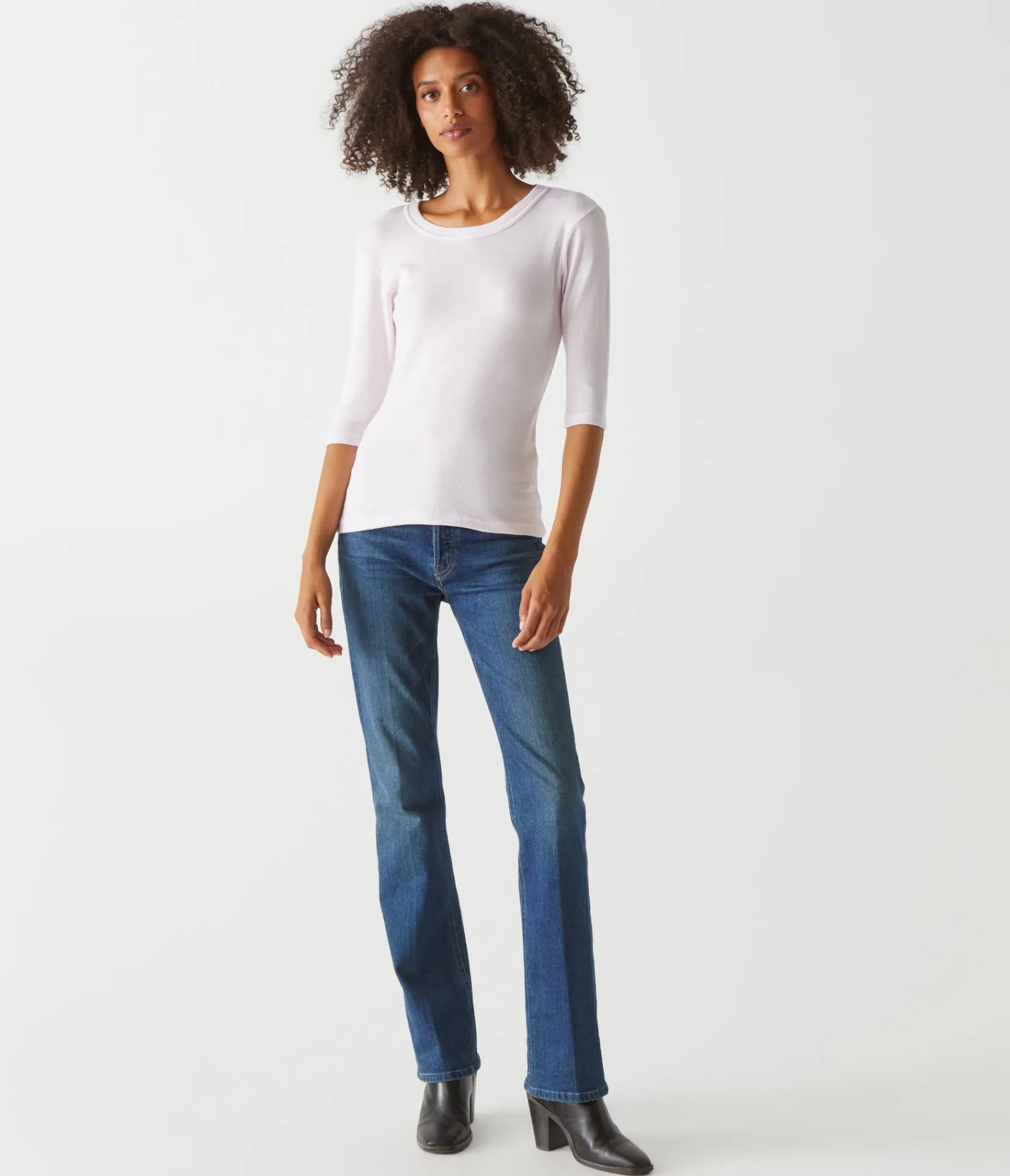 dora_shine__sleeve_tee_36.webp Michael Stars Dora Shine 3/4 Sleeve Tee- T-Shirts | Shine T-Shirts