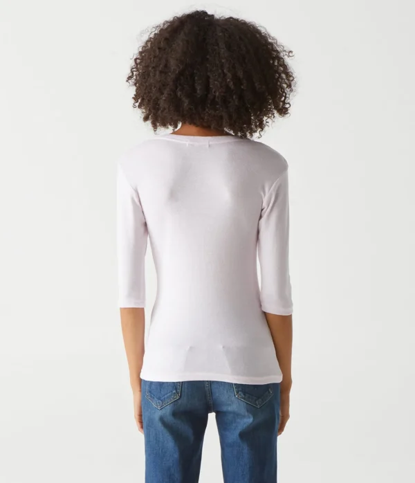 Michael Stars Dora Shine 3/4 Sleeve Tee- T-Shirts | Shine T-Shirts