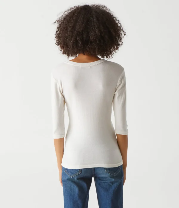 Michael Stars Dora Shine 3/4 Sleeve Tee- T-Shirts | Shine T-Shirts