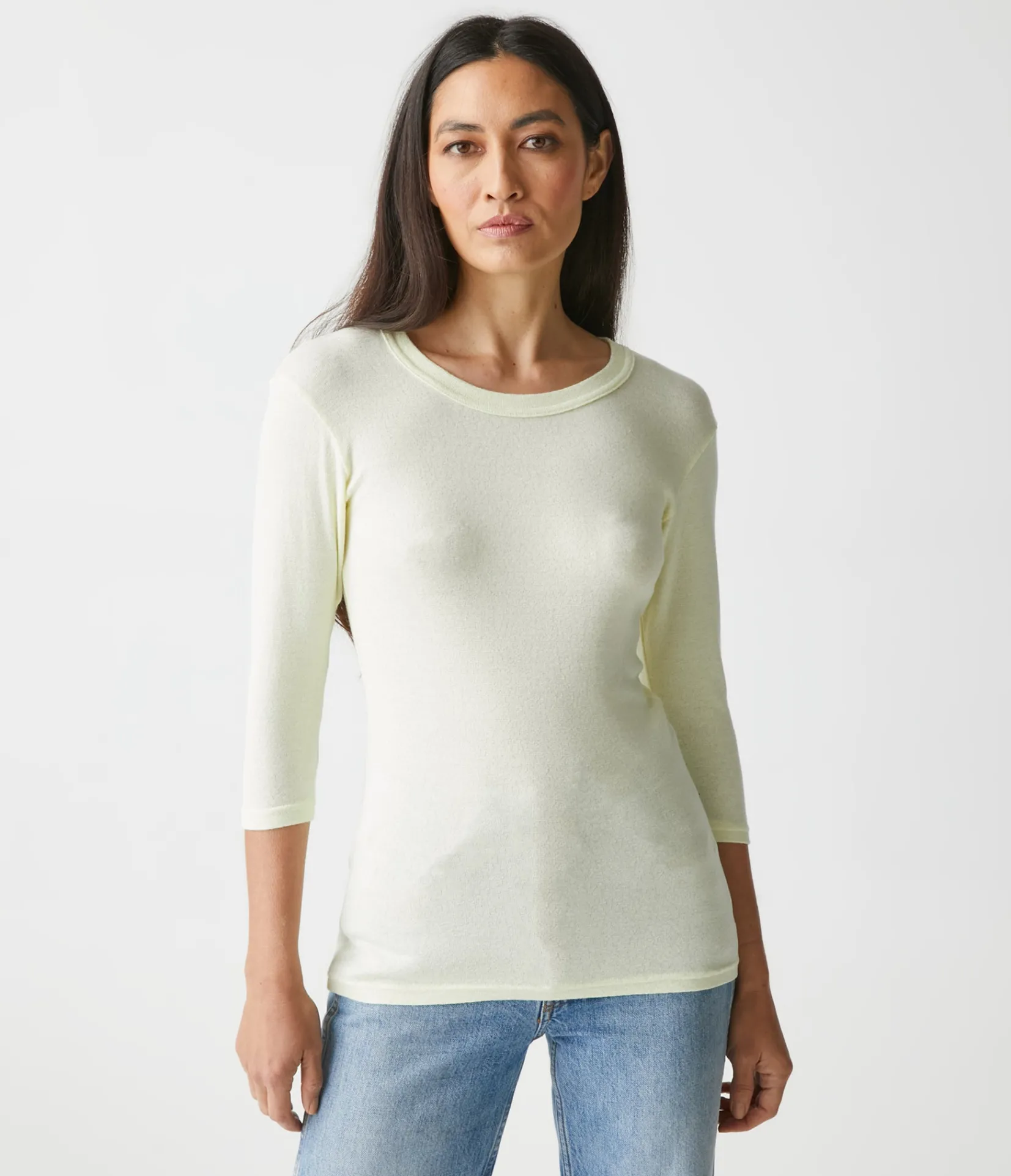 dora_shine__sleeve_tee_43.webp Michael Stars Dora Shine 3/4 Sleeve Tee- T-Shirts | Shine T-Shirts