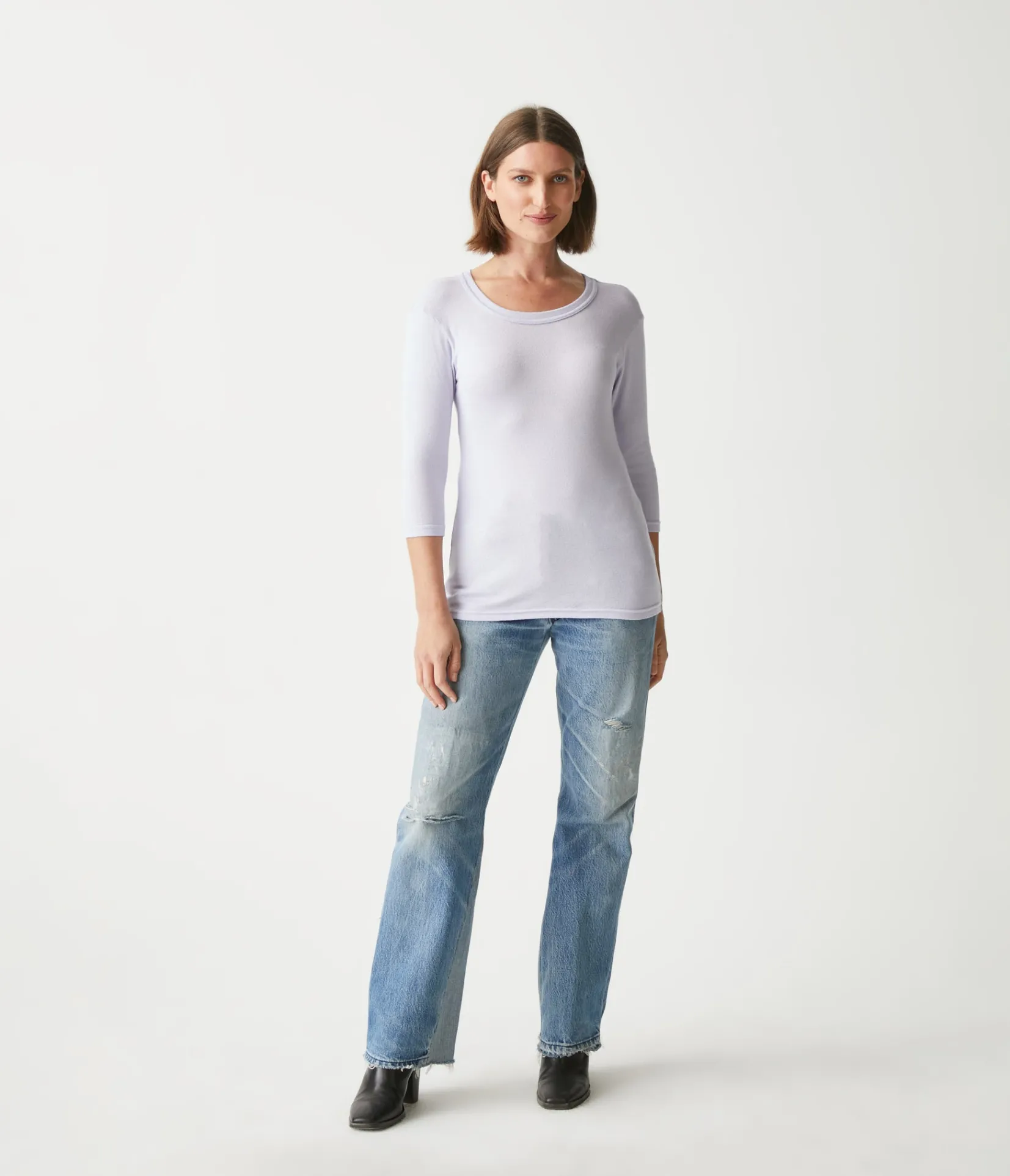 dora_shine__sleeve_tee_48.webp Michael Stars Dora Shine 3/4 Sleeve Tee- T-Shirts | Shine T-Shirts