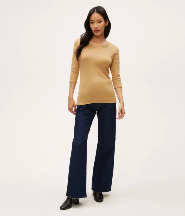 Michael Stars Dora Shine 3/4 Sleeve Tee- T-Shirts | Shine T-Shirts