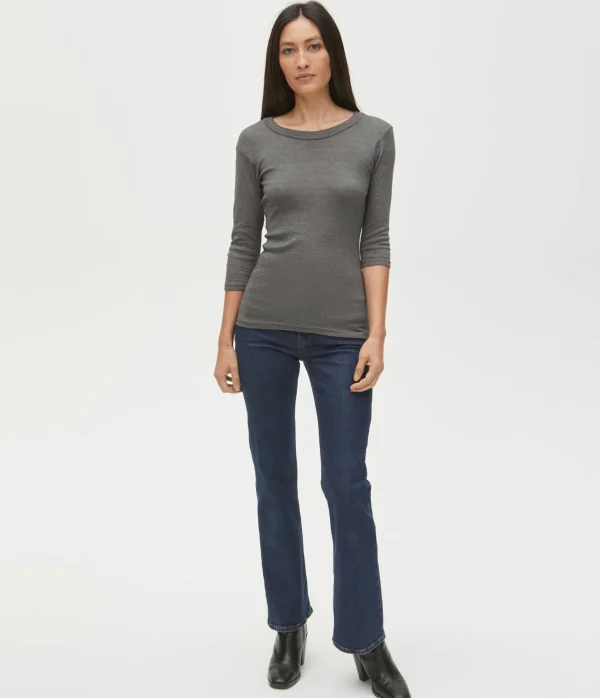 Michael Stars Dora Shine 3/4 Sleeve Tee- T-Shirts | Shine T-Shirts