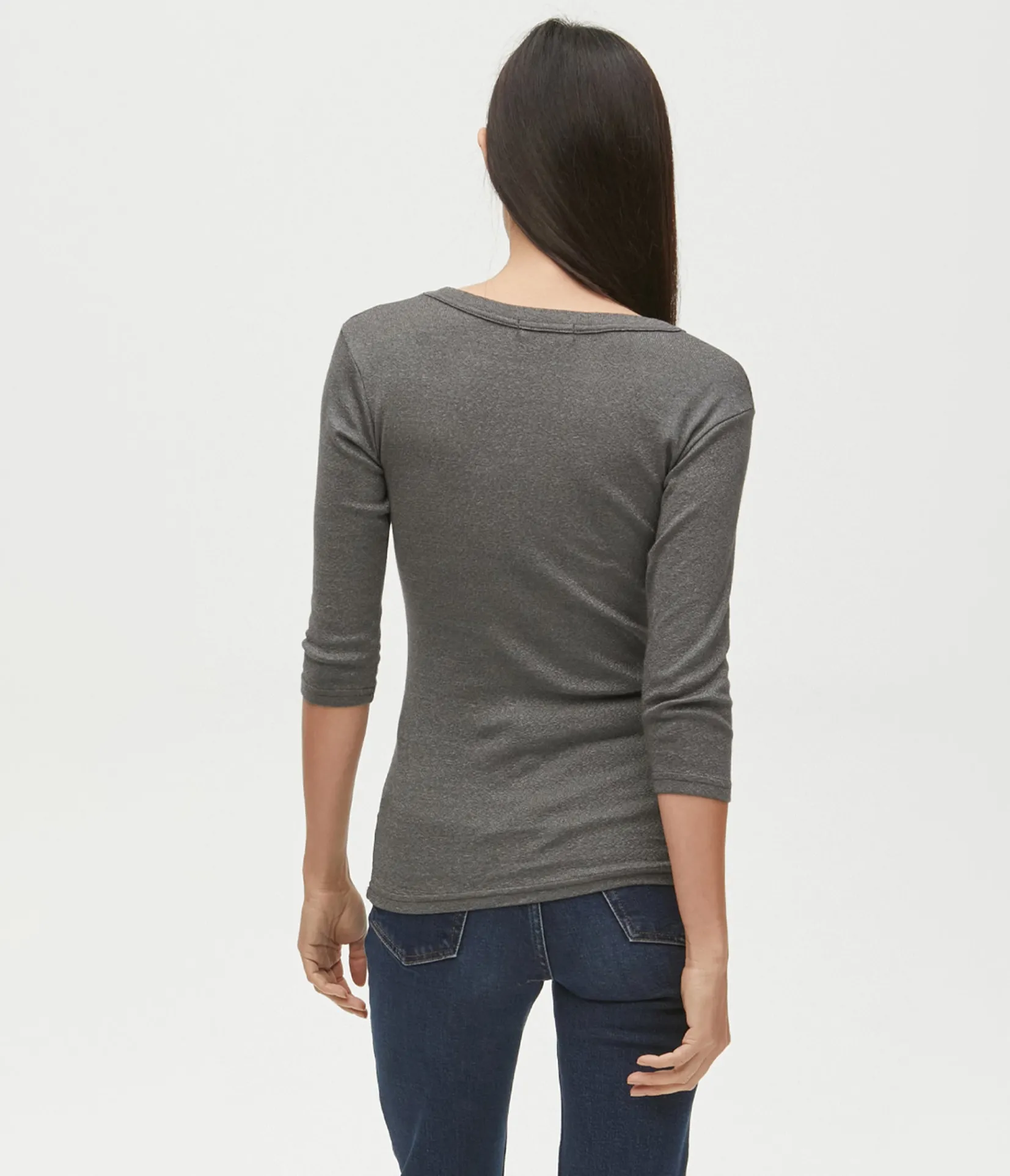 dora_shine__sleeve_tee_54.webp Michael Stars Dora Shine 3/4 Sleeve Tee- T-Shirts | Shine T-Shirts
