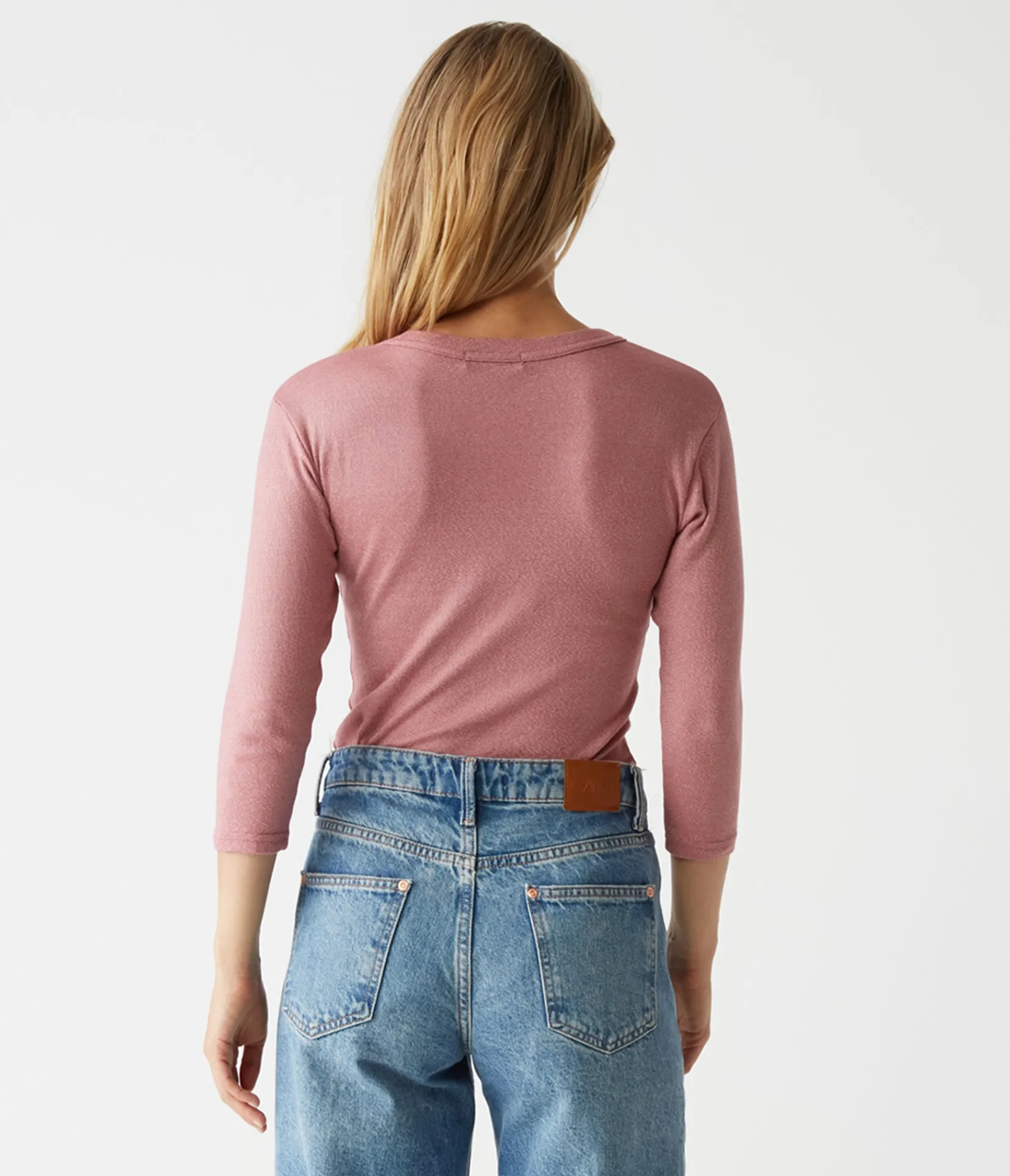 dora_shine__sleeve_tee_67.webp Michael Stars Dora Shine 3/4 Sleeve Tee- T-Shirts | Shine T-Shirts