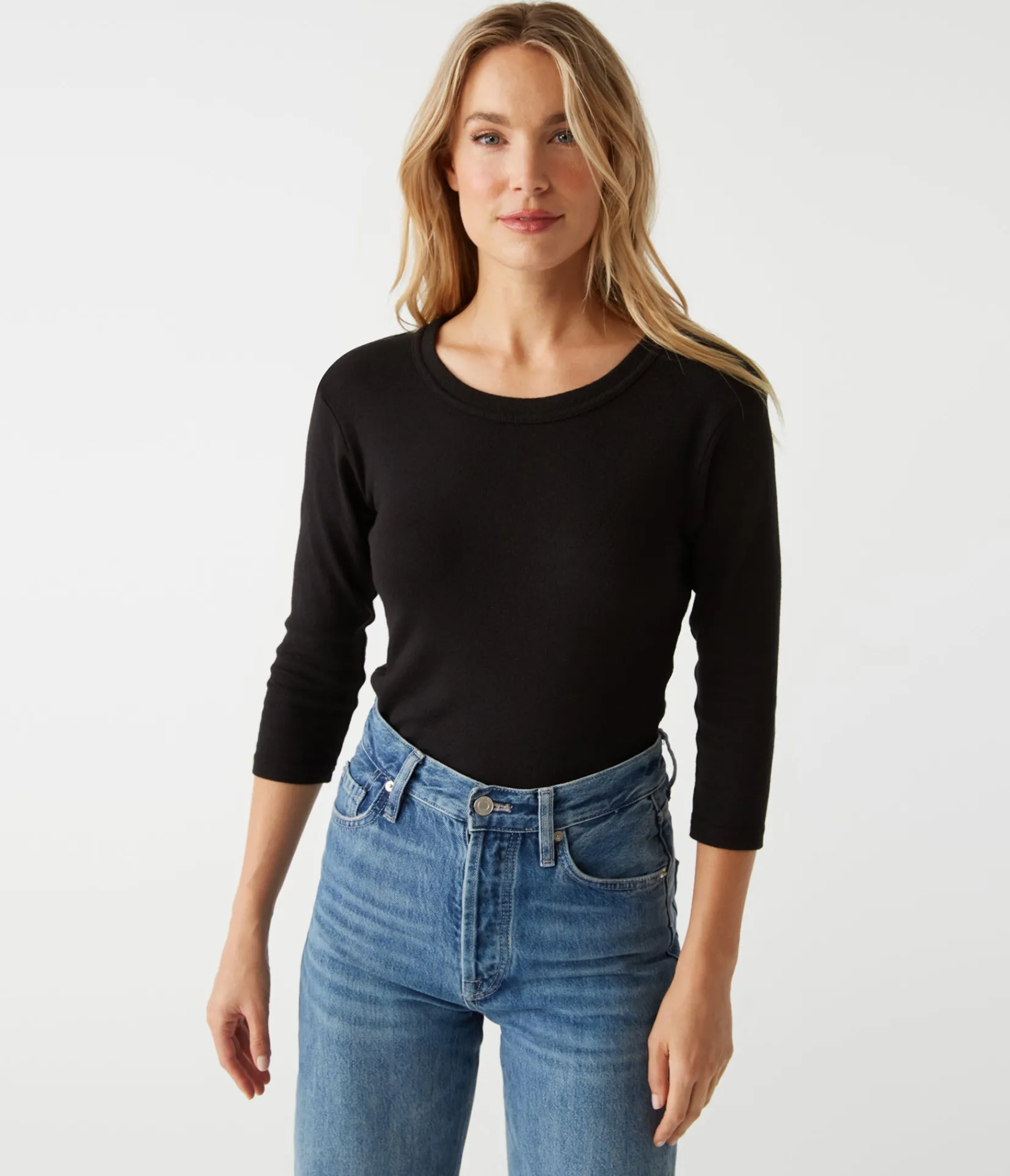 dora_shine__sleeve_tee_8.webp Michael Stars Dora Shine 3/4 Sleeve Tee- T-Shirts | Shine T-Shirts