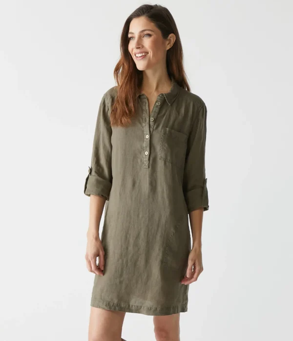 Michael Stars Eleanor Linen Shirt Dress- Dresses | Mini Dresses