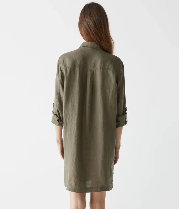 Michael Stars Eleanor Linen Shirt Dress- Dresses | Mini Dresses