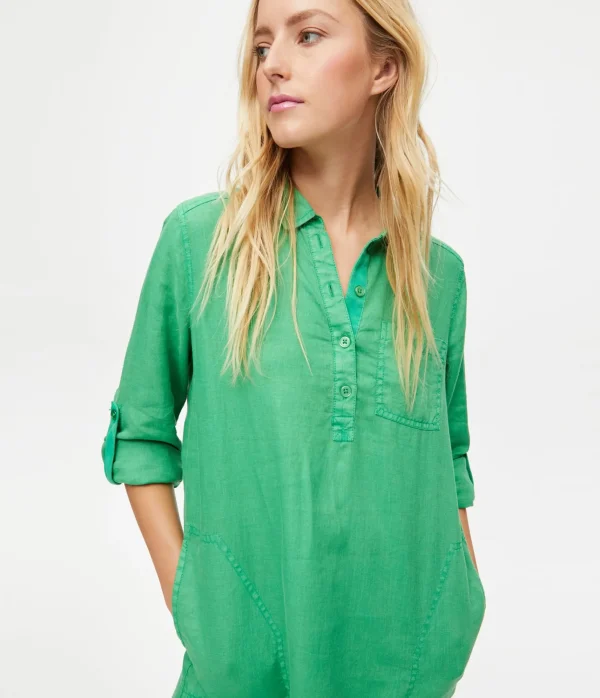 Michael Stars Eleanor Linen Shirt Dress- Dresses | Mini Dresses