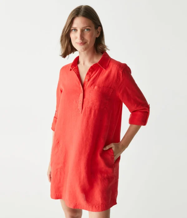 Michael Stars Eleanor Linen Shirt Dress- Dresses | Mini Dresses