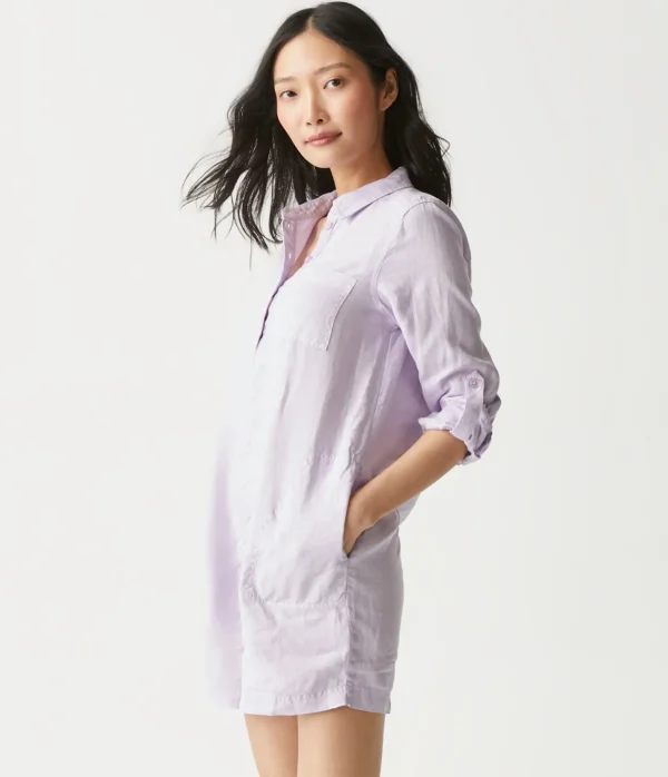 Michael Stars Eleanor Linen Shirt Dress- Dresses | Mini Dresses
