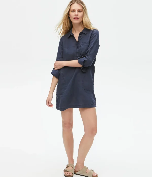 Michael Stars Eleanor Linen Shirt Dress- Dresses | Mini Dresses