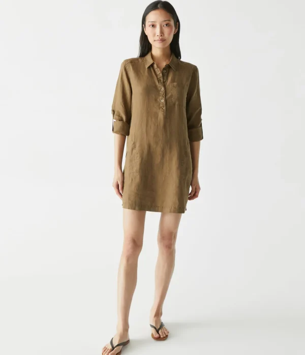 Michael Stars Eleanor Linen Shirt Dress- Dresses | Mini Dresses