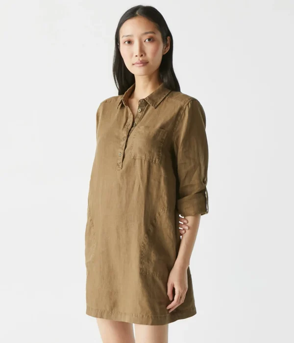 Michael Stars Eleanor Linen Shirt Dress- Dresses | Mini Dresses
