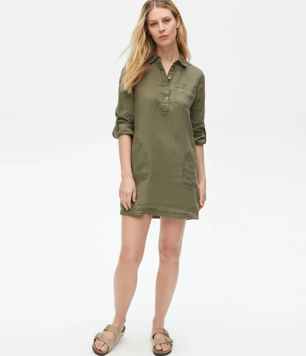 Michael Stars Eleanor Linen Shirt Dress- Dresses | Mini Dresses