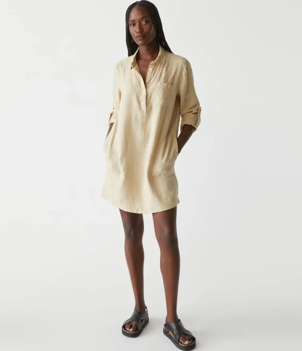Michael Stars Eleanor Linen Shirt Dress- Dresses | Mini Dresses