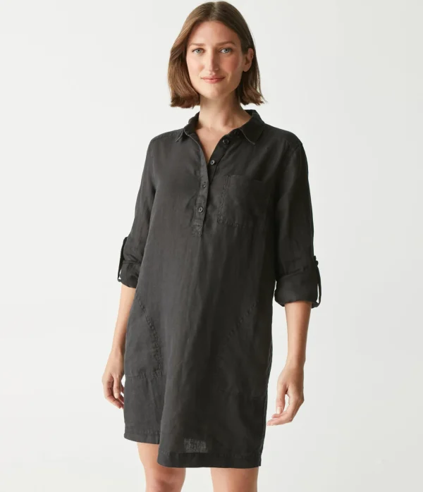 Michael Stars Eleanor Linen Shirt Dress- Dresses | Mini Dresses
