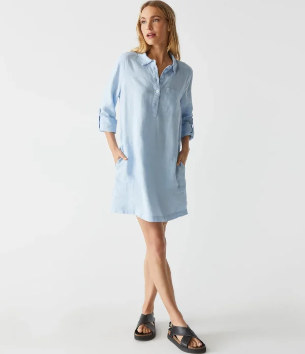 Michael Stars Eleanor Linen Shirt Dress- Dresses | Mini Dresses