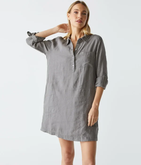 Michael Stars Eleanor Linen Shirt Dress- Dresses | Mini Dresses