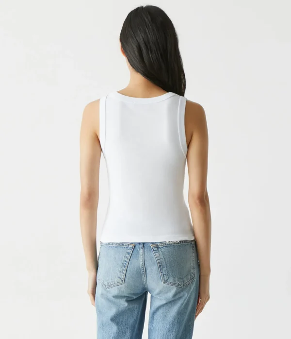 Michael Stars Elodie Cropped Scoop Neck Tank- Tank Tops | 1x1 Cotton T-Shirts