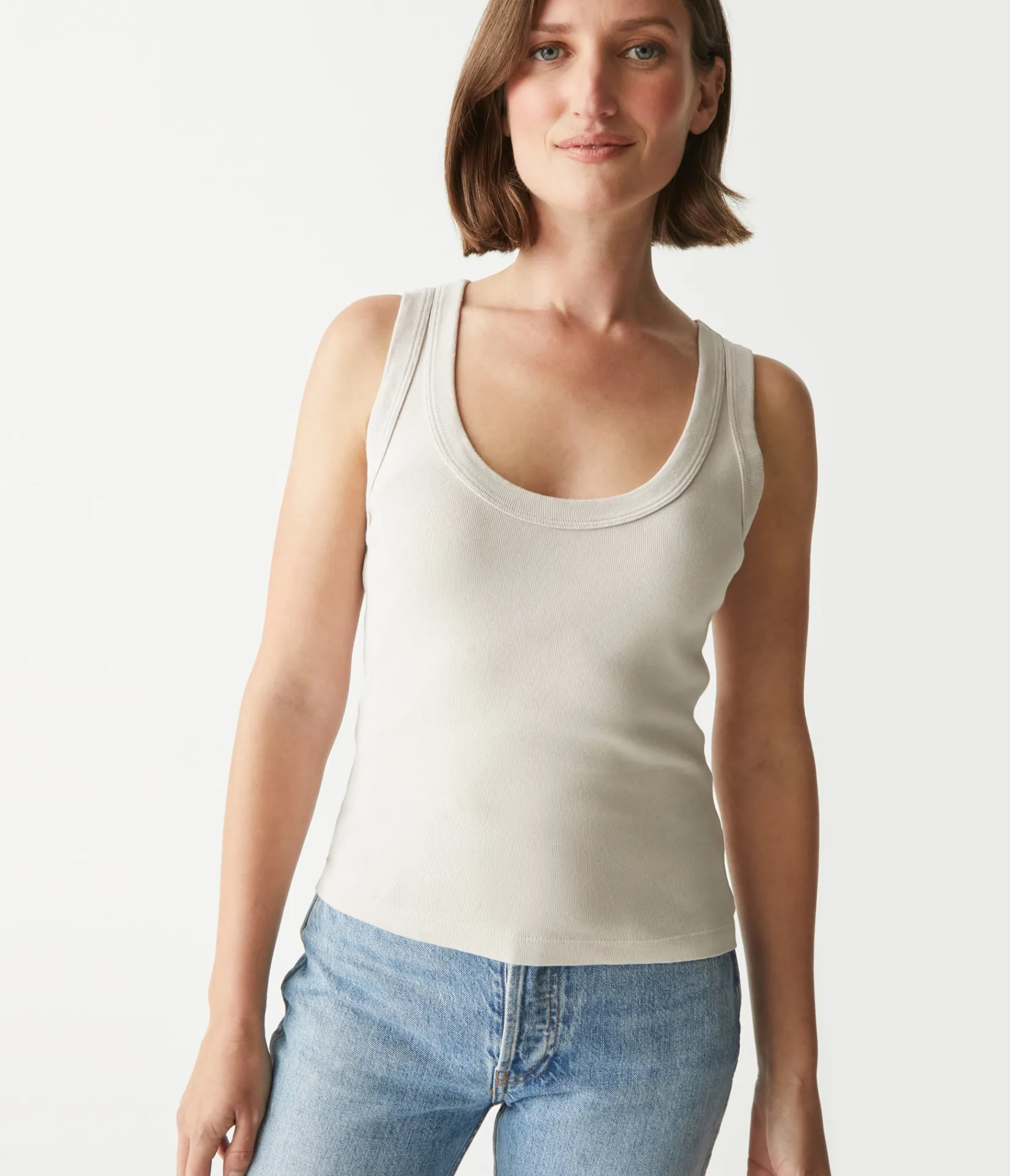 elodie_cropped_scoop_neck_tank_8.webp Michael Stars Elodie Cropped Scoop Neck Tank- Tank Tops | 1x1 Cotton T-Shirts