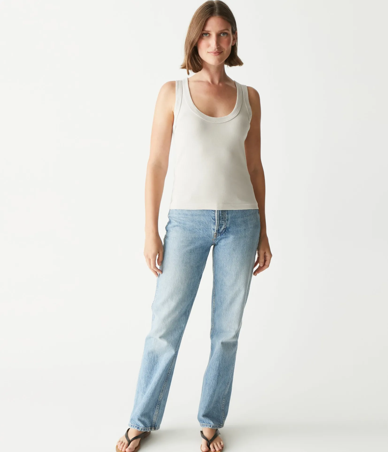 elodie_cropped_scoop_neck_tank_9.webp Michael Stars Elodie Cropped Scoop Neck Tank- Tank Tops | 1x1 Cotton T-Shirts