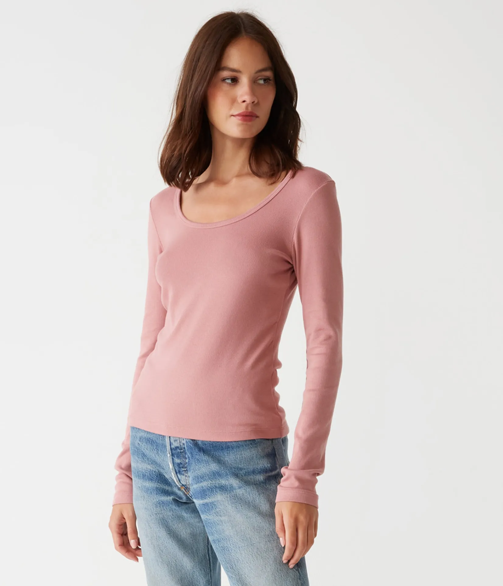 emilia_scoop_neck_tee_0.webp Michael Stars Emilia Scoop Neck Tee- T-Shirts | Ultra Rib T-Shirts