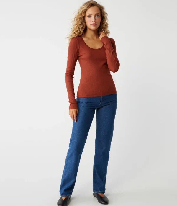 Michael Stars Emilia Scoop Neck Tee- T-Shirts | Ultra Rib T-Shirts