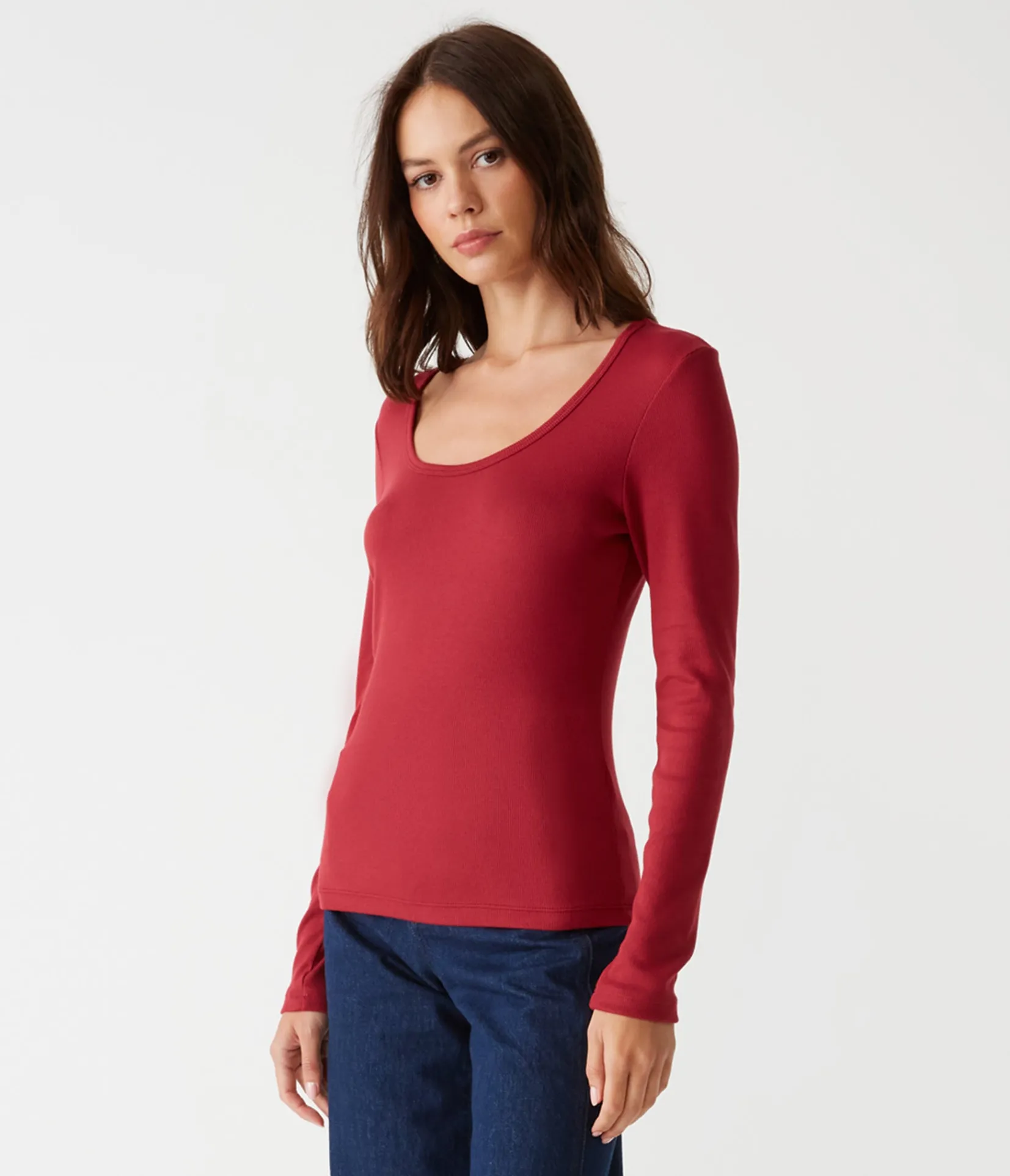 emilia_scoop_neck_tee_26.webp Michael Stars Emilia Scoop Neck Tee- T-Shirts | Ultra Rib T-Shirts