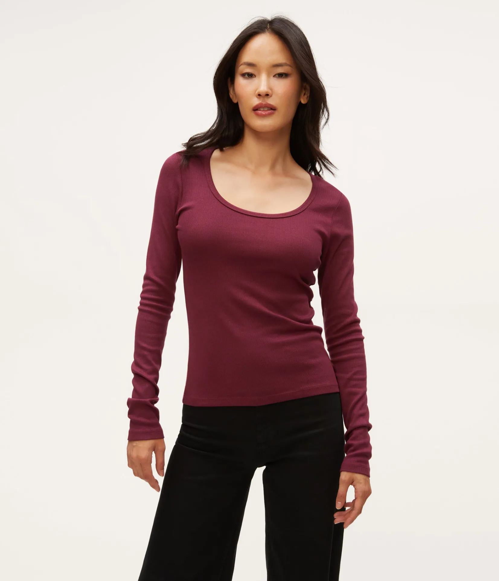 emilia_scoop_neck_tee_28.webp Michael Stars Emilia Scoop Neck Tee- T-Shirts | Ultra Rib T-Shirts