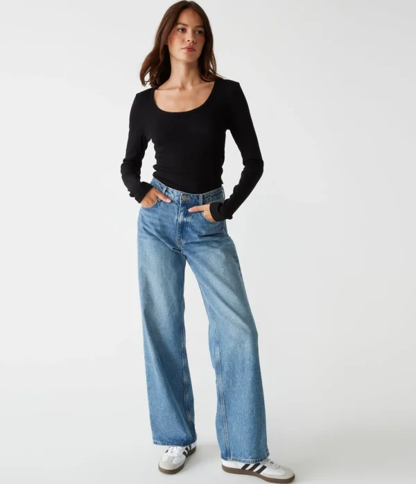 Michael Stars Emilia Scoop Neck Tee- T-Shirts | Ultra Rib T-Shirts