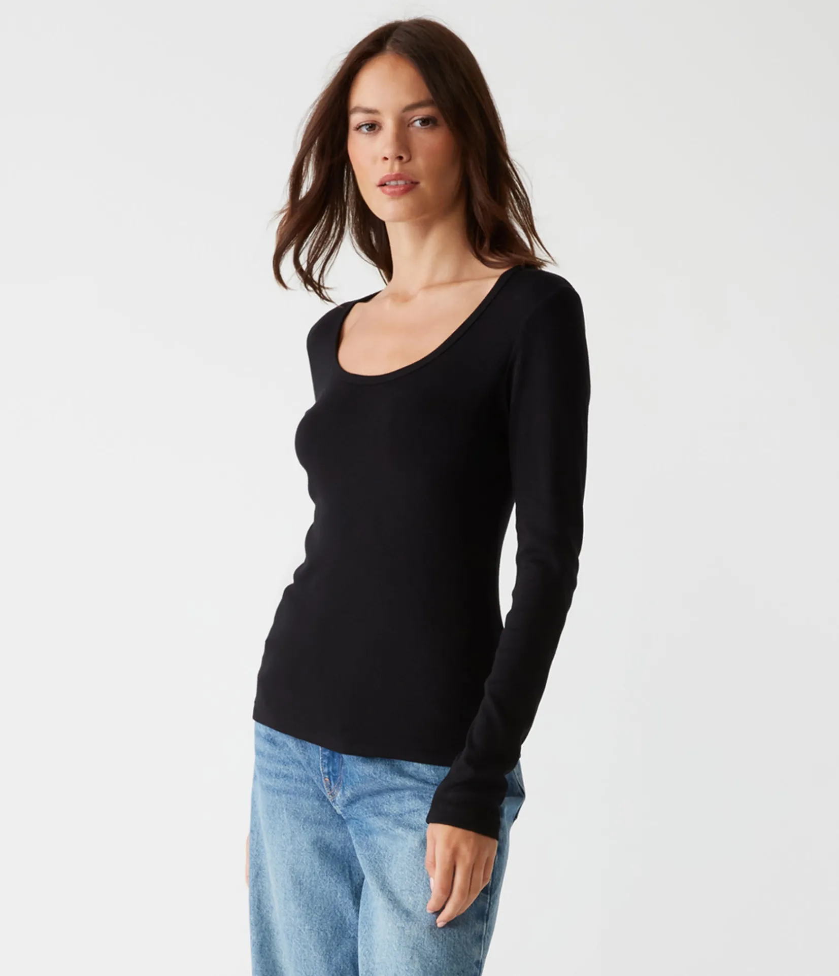 emilia_scoop_neck_tee_6.webp Michael Stars Emilia Scoop Neck Tee- T-Shirts | Ultra Rib T-Shirts