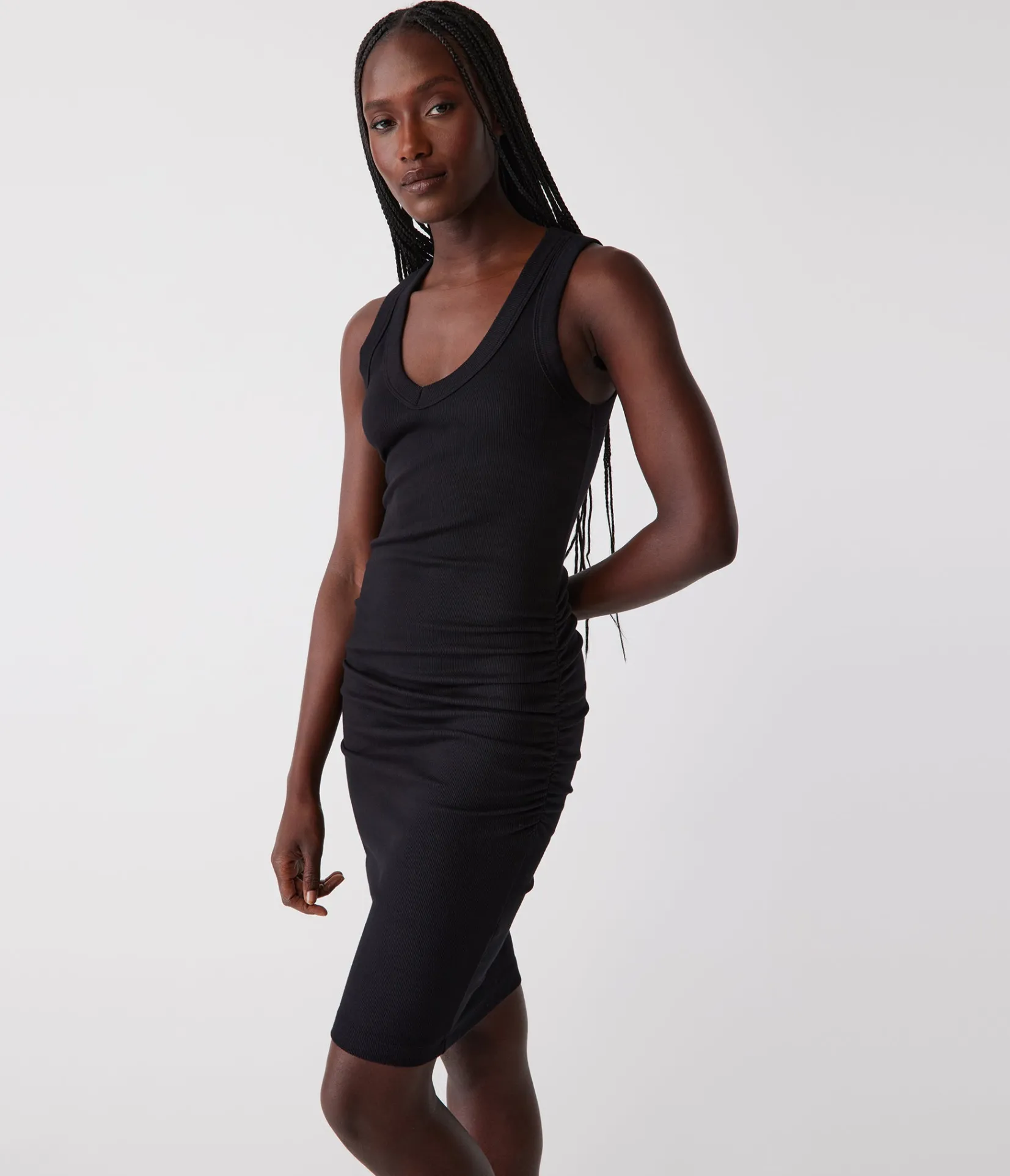 esme_ribbed_dress_0.webp Michael Stars Esme Ribbed Dress- Dresses | Knee Length Dresses
