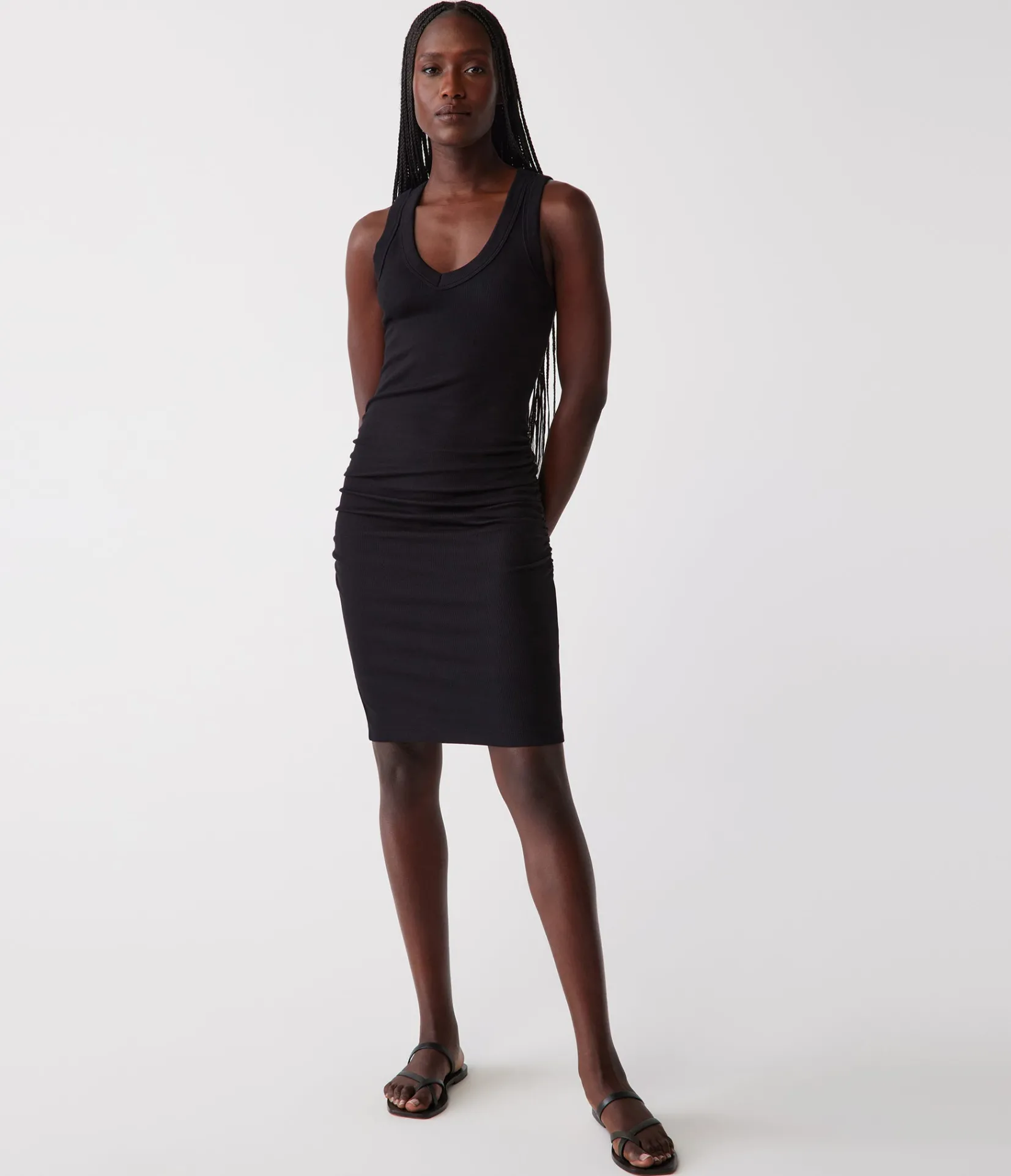 esme_ribbed_dress_1.webp Michael Stars Esme Ribbed Dress- Dresses | Knee Length Dresses