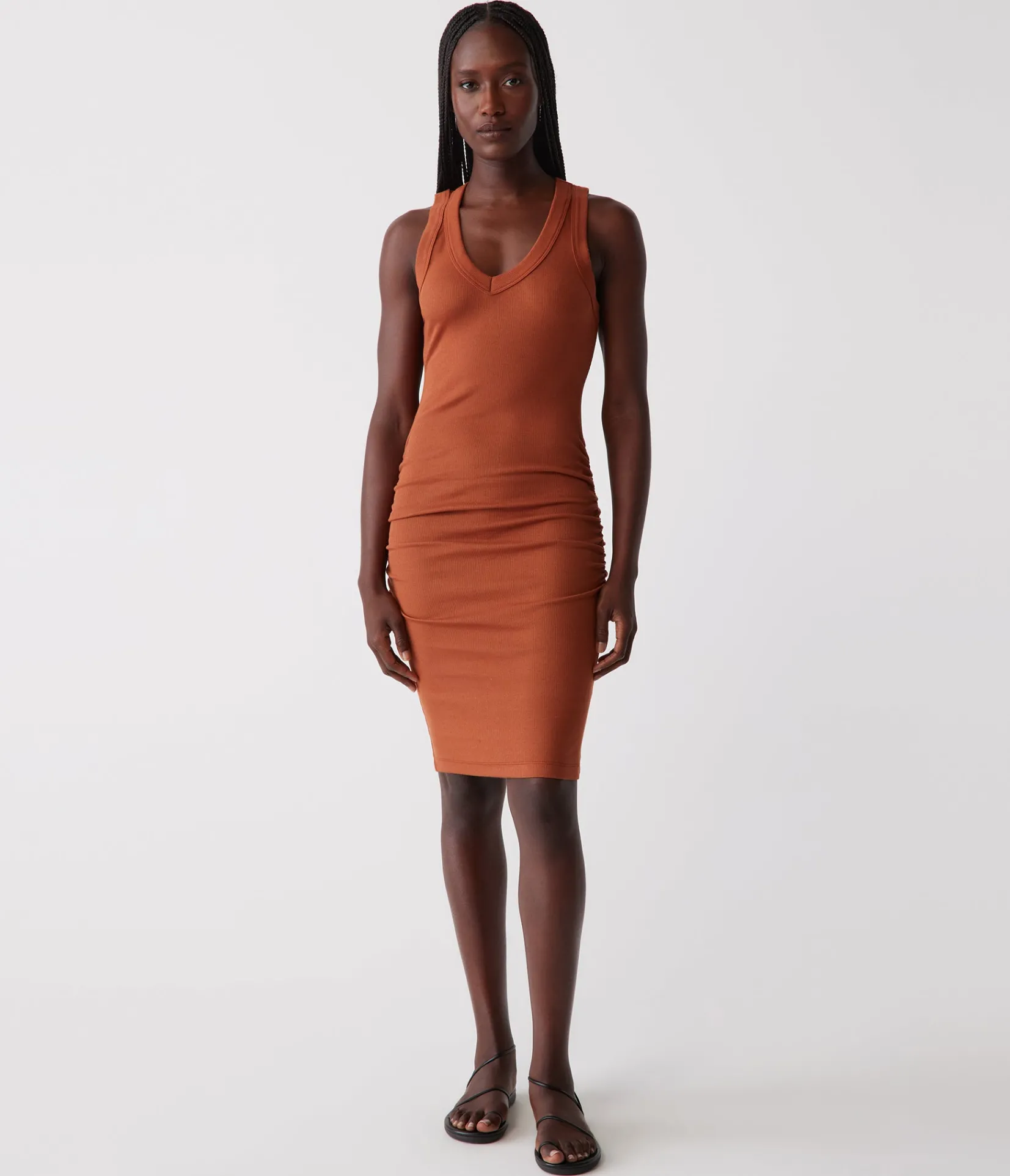 esme_ribbed_dress_11.webp Michael Stars Esme Ribbed Dress- Dresses | Knee Length Dresses