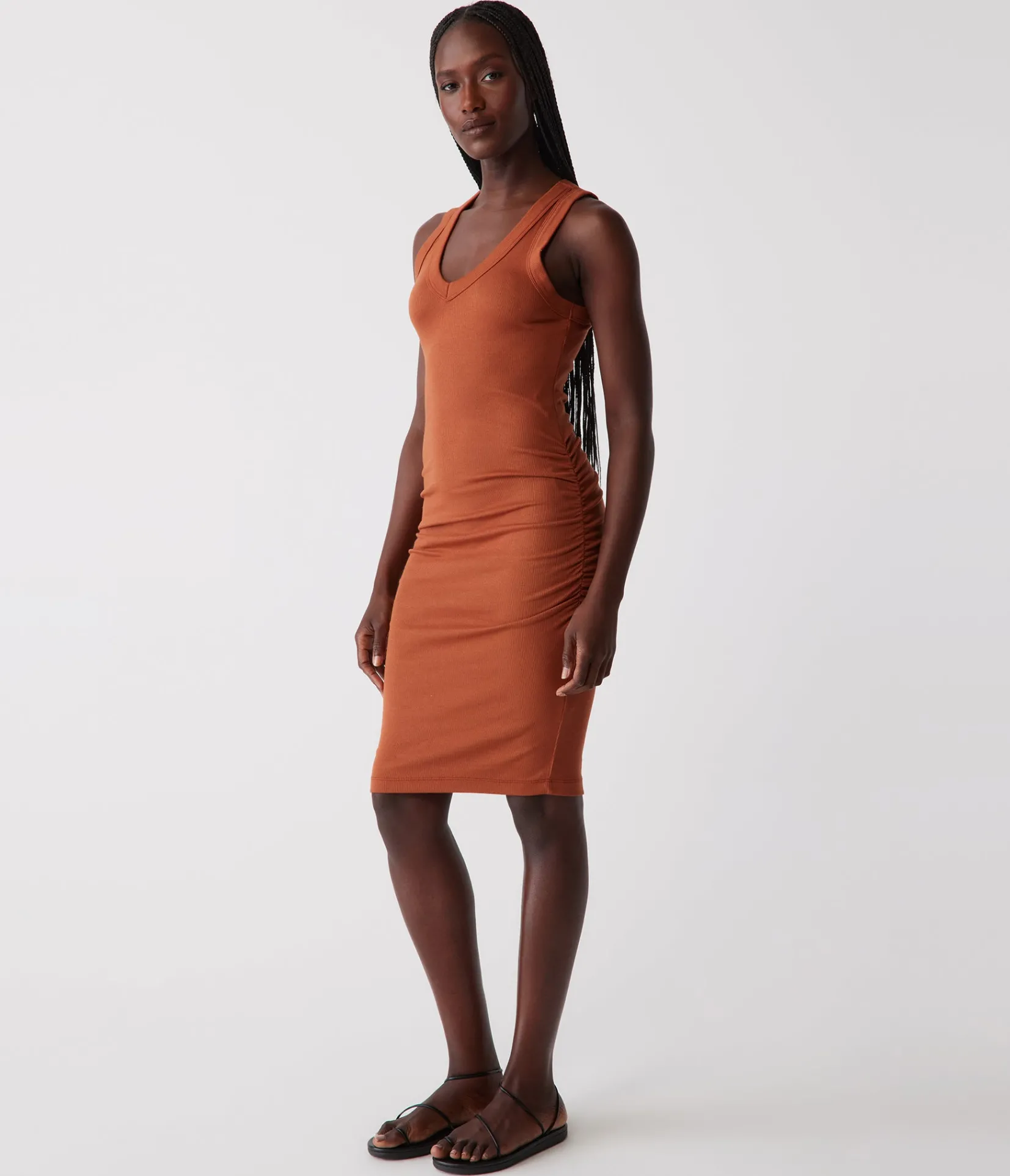 esme_ribbed_dress_12.webp Michael Stars Esme Ribbed Dress- Dresses | Knee Length Dresses
