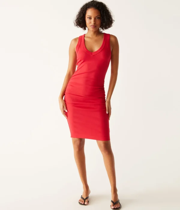 Michael Stars Esme Ribbed Dress- Dresses | Knee Length Dresses