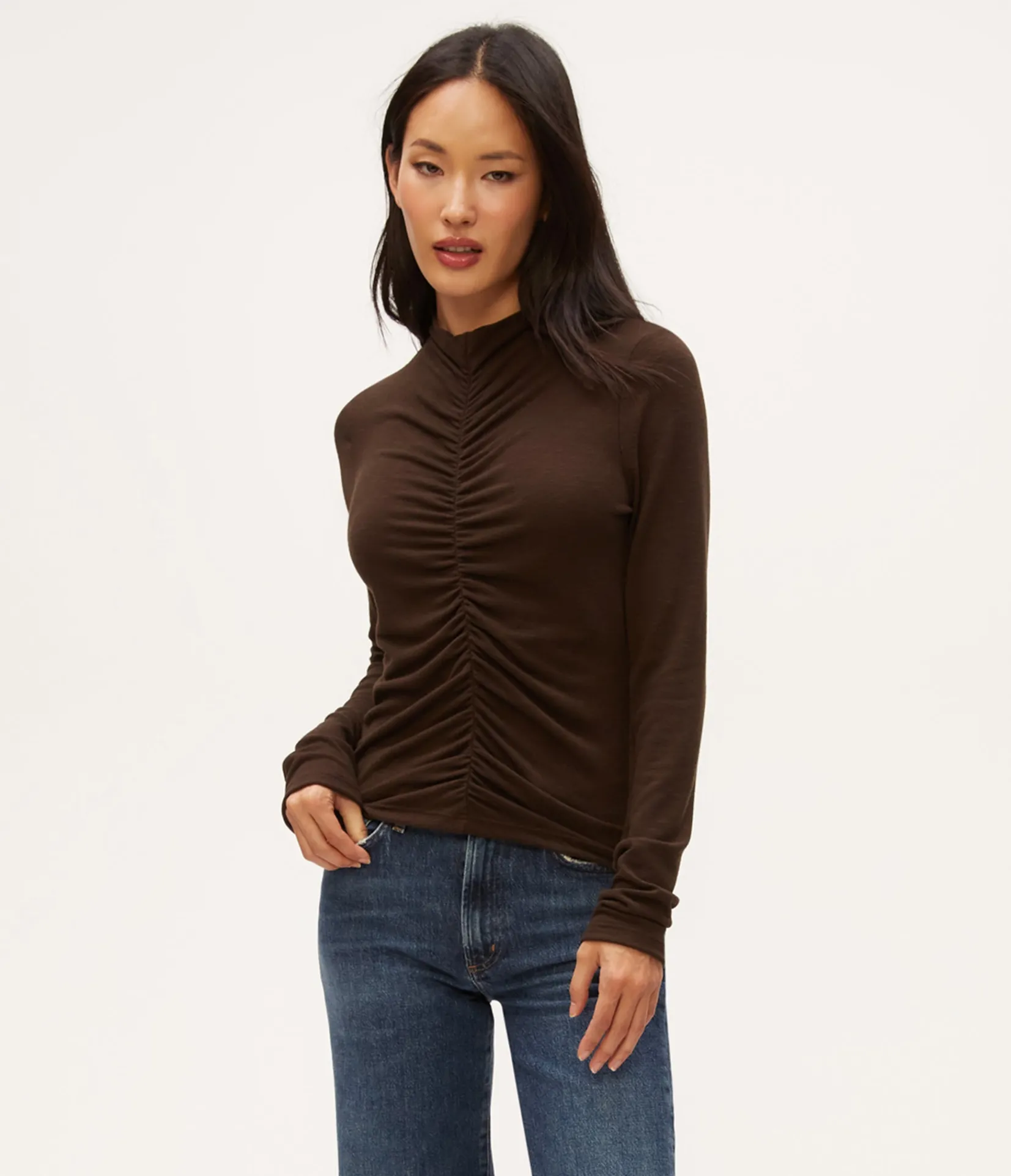 evelyn_ruched_top_10.webp Michael Stars Evelyn Ruched Top- Tops, Blouses & Shirts | T-Shirts