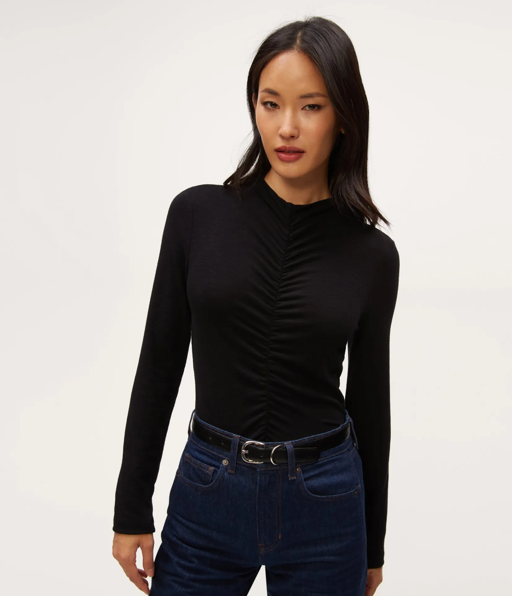 evelyn_ruched_top_4.webp Michael Stars Evelyn Ruched Top- Tops, Blouses & Shirts | T-Shirts