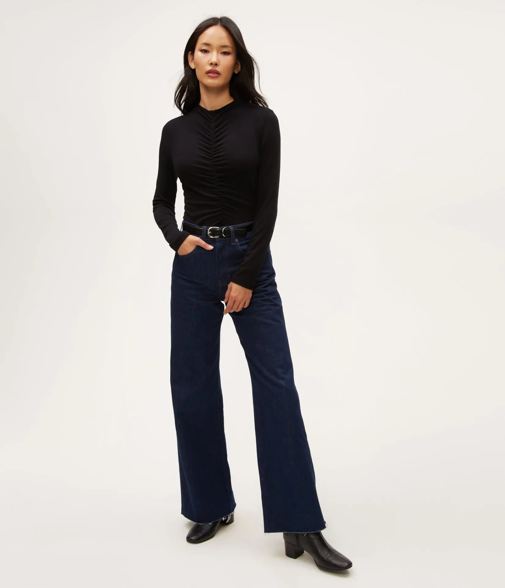 evelyn_ruched_top_5.webp Michael Stars Evelyn Ruched Top- Tops, Blouses & Shirts | T-Shirts