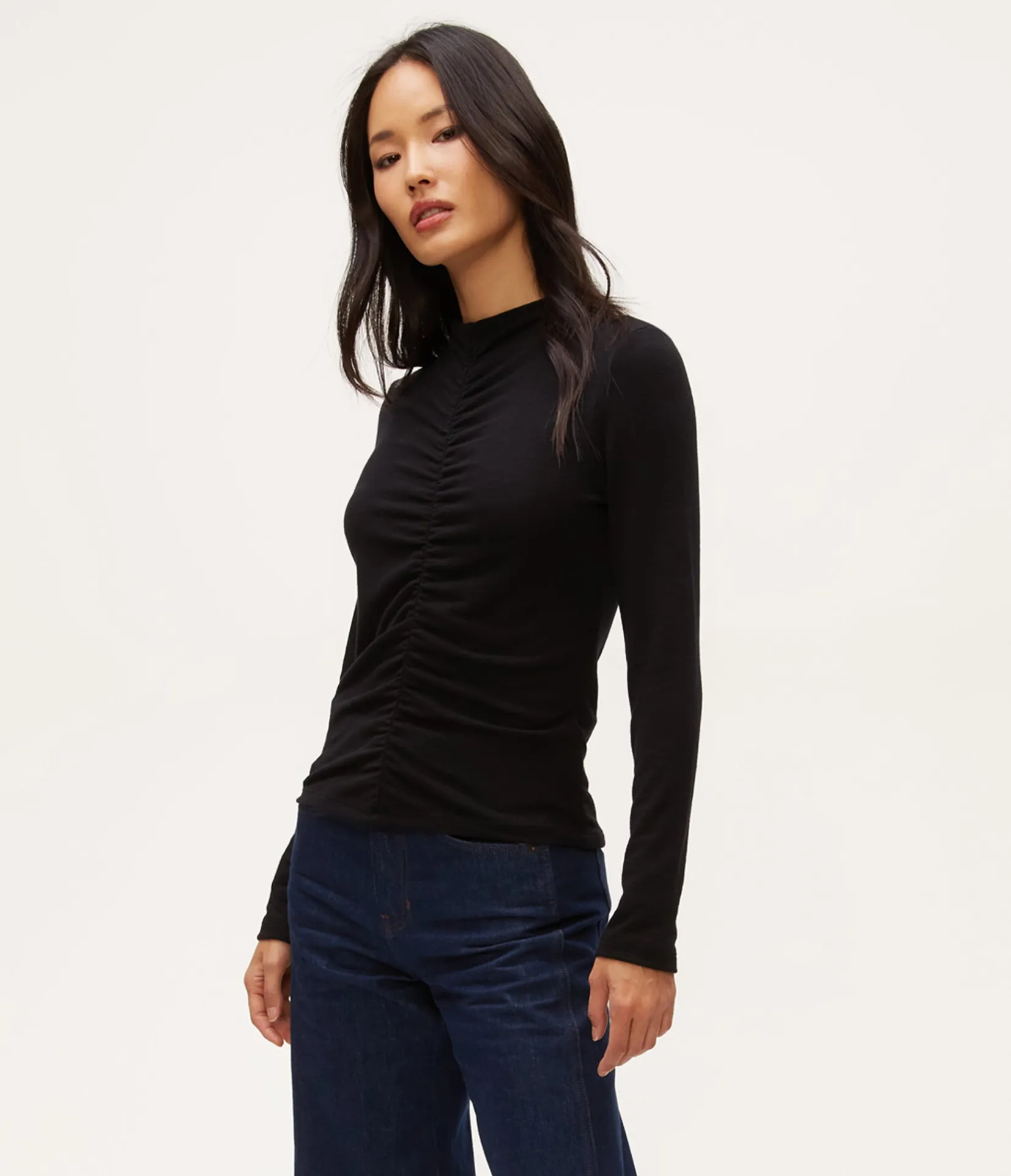 evelyn_ruched_top_6.webp Michael Stars Evelyn Ruched Top- Tops, Blouses & Shirts | T-Shirts
