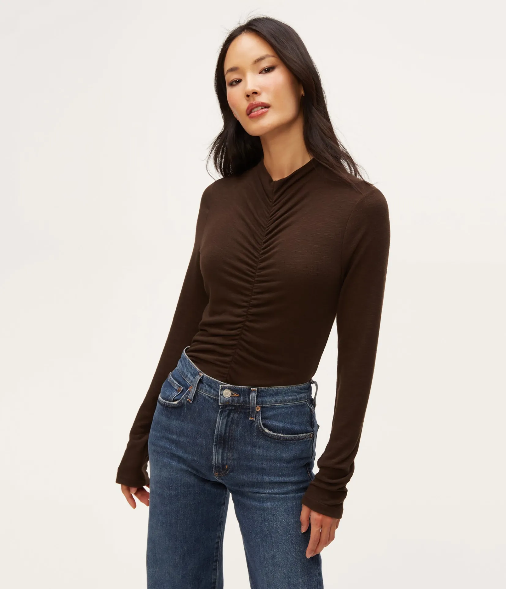 evelyn_ruched_top_8.webp Michael Stars Evelyn Ruched Top- Tops, Blouses & Shirts | T-Shirts
