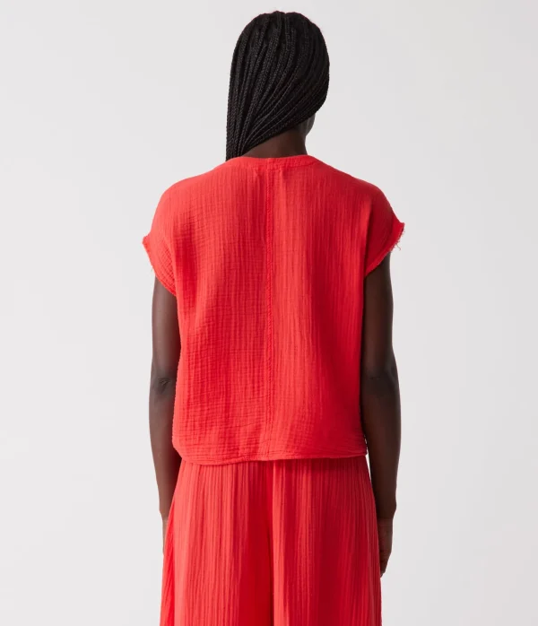 Michael Stars Evie Gauze Surplice Top- Tops, Blouses & Shirts